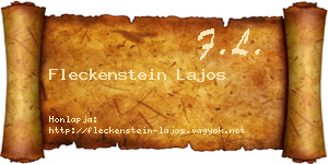 Fleckenstein Lajos névjegykártya